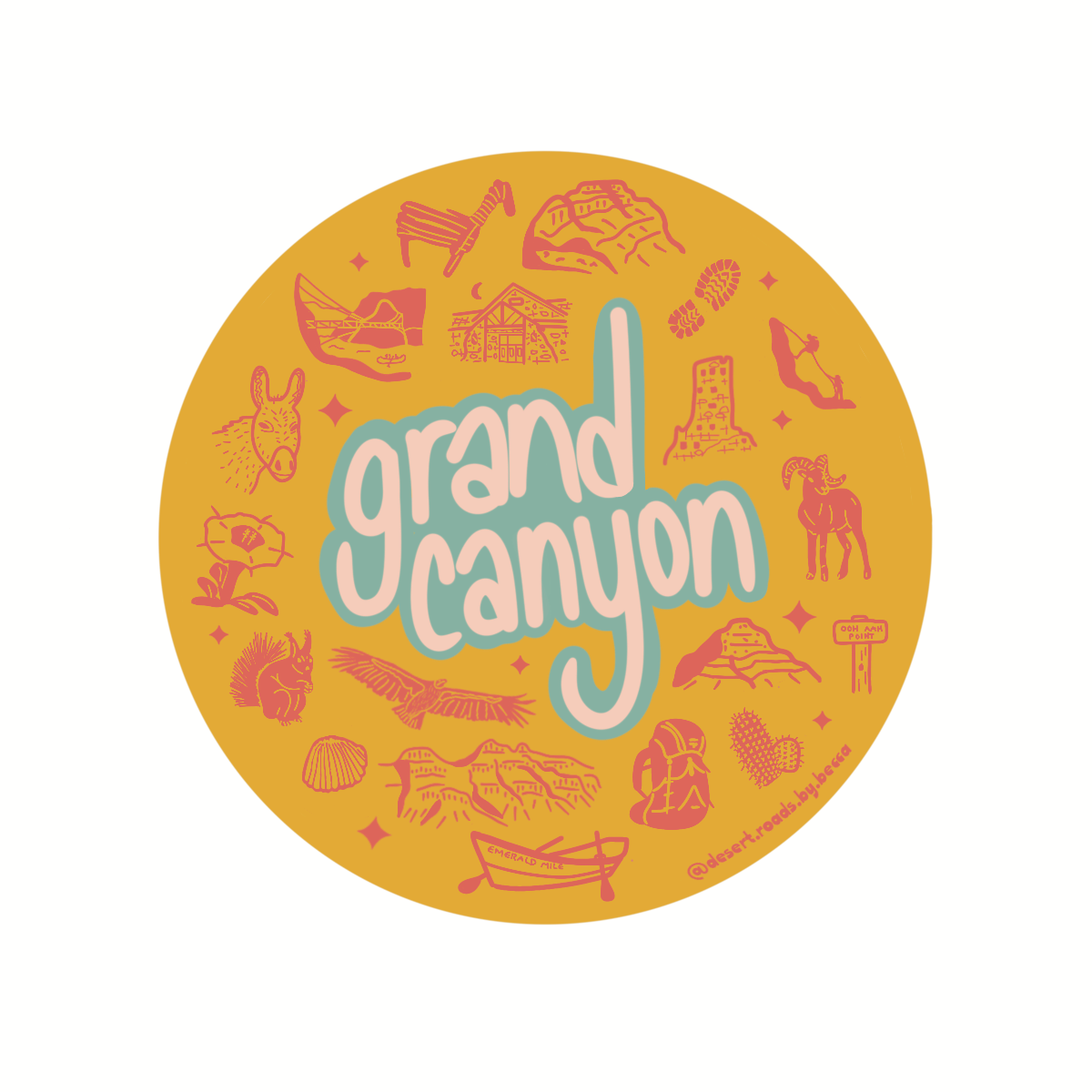 Grand Canyon Circle Sticker