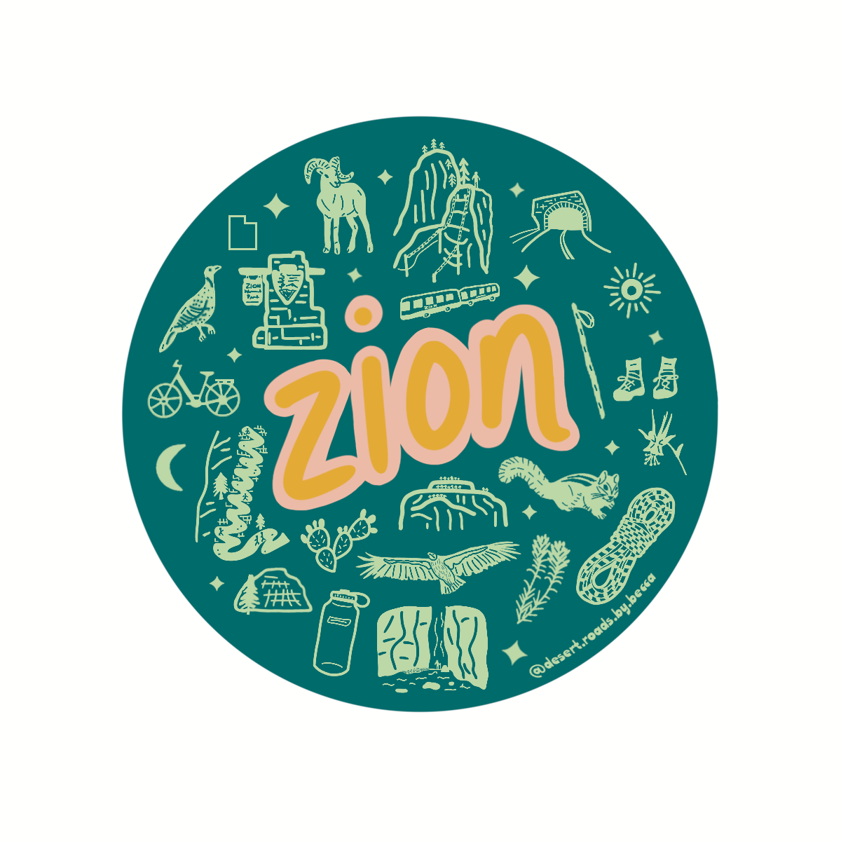 Zion Circle Sticker