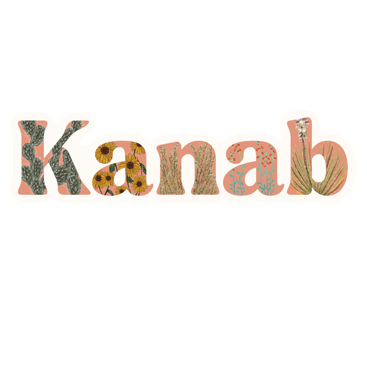 Kanab, Utah Desert Flora Vinyl Sticker
