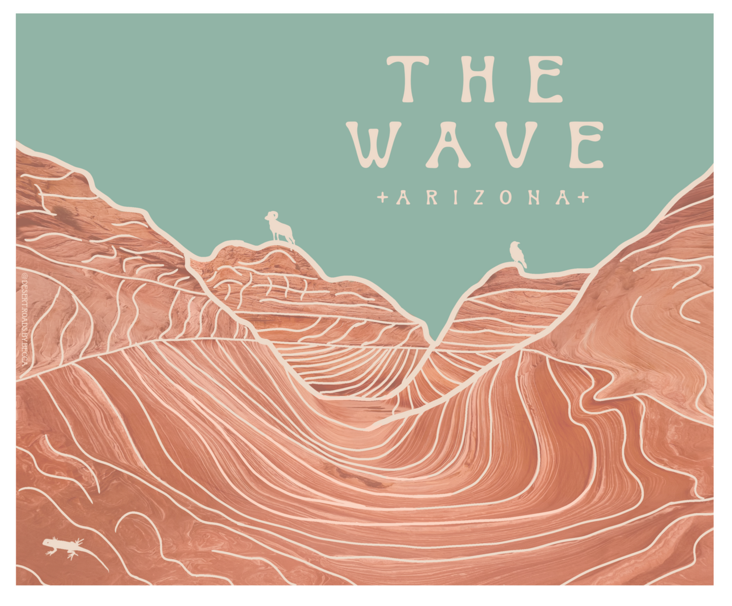 The Wave, Coyote Buttes North/Vermilion Cliffs National Monument Magnet - Turquoise Sky Collection