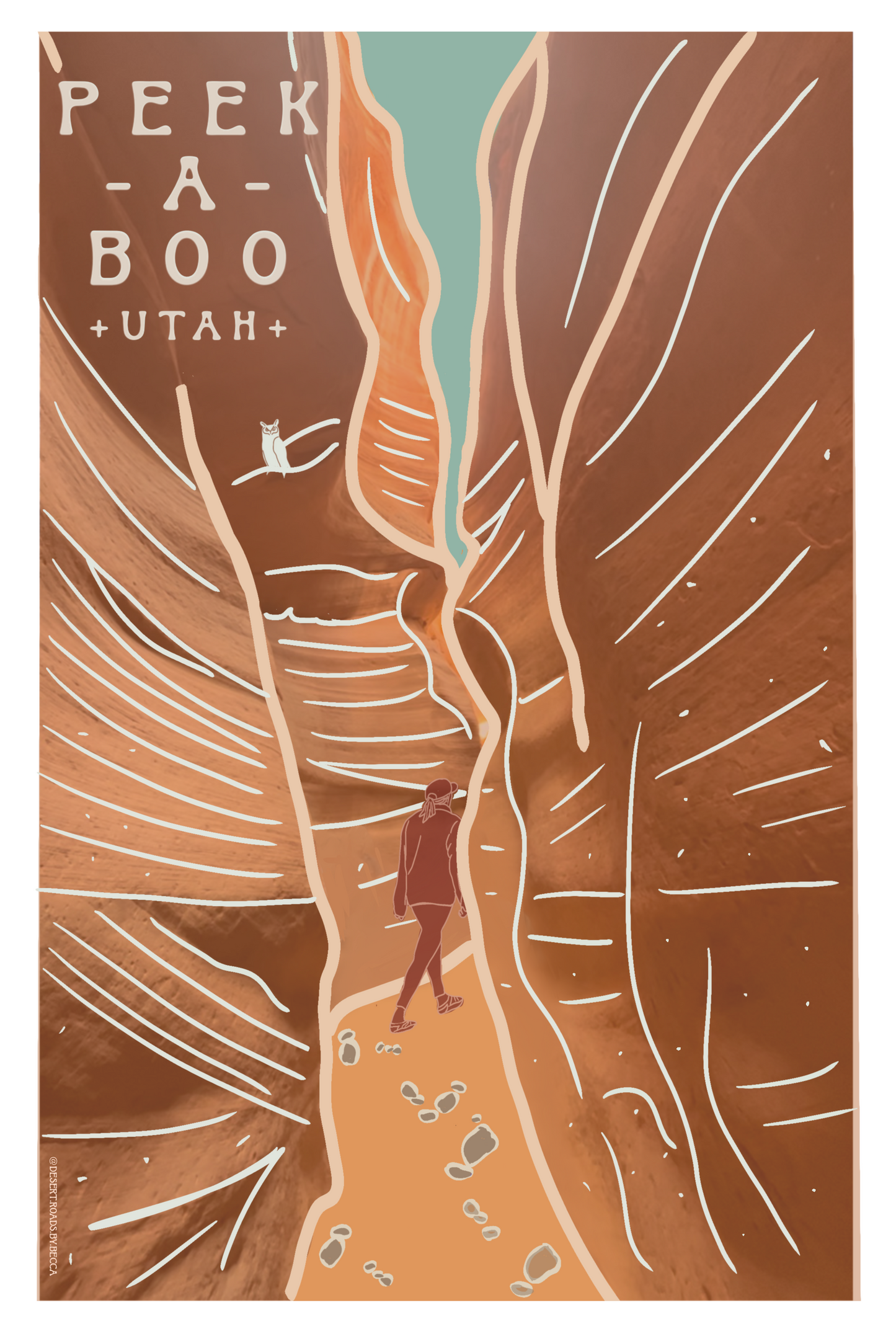 Peekaboo Slot Canyon, Kanab, Utah Vinyl Sticker - Turquoise Sky Collection