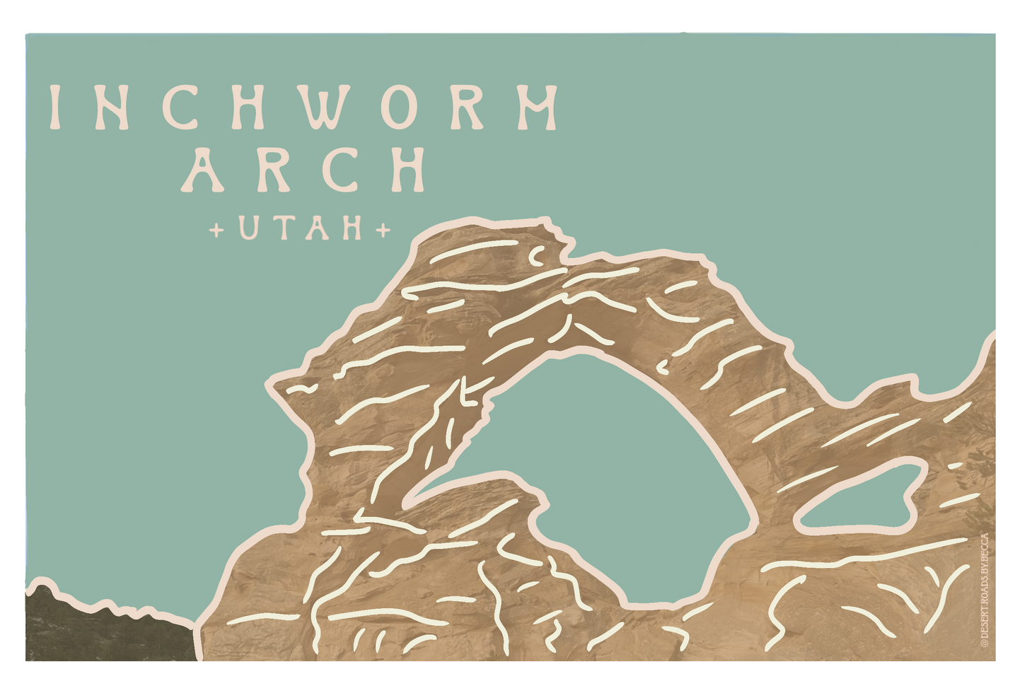 Inchworm Arch, Kanab, Utah Vinyl Sticker - Turquoise Sky Collection