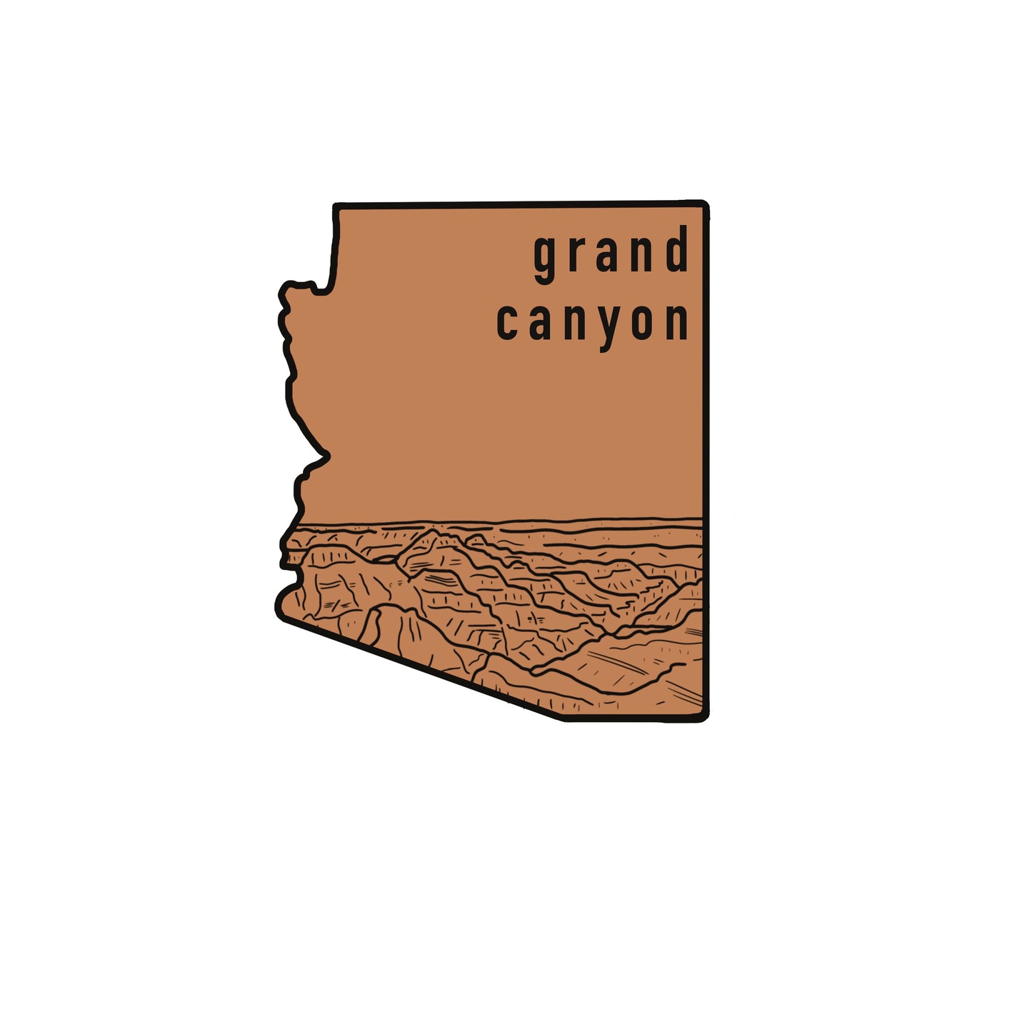 Grand Canyon National Park - Arizona State Collection - Vinyl Sticker