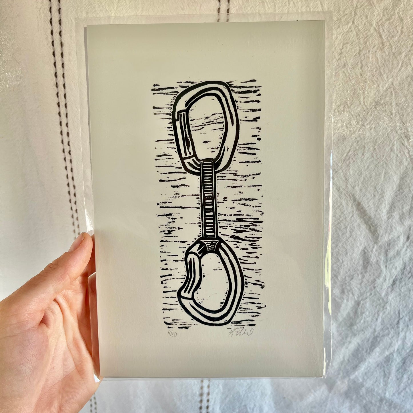 Handprinted Rock Climbing Print Set - ALL 3 Climbing Prints