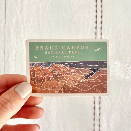 Grand Canyon National Park, Arizona Vinyl Sticker - Turquoise Sky Collection