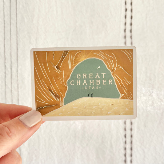 Great Chamber, Kanab, Utah Vinyl Sticker - Turquoise Sky Collection