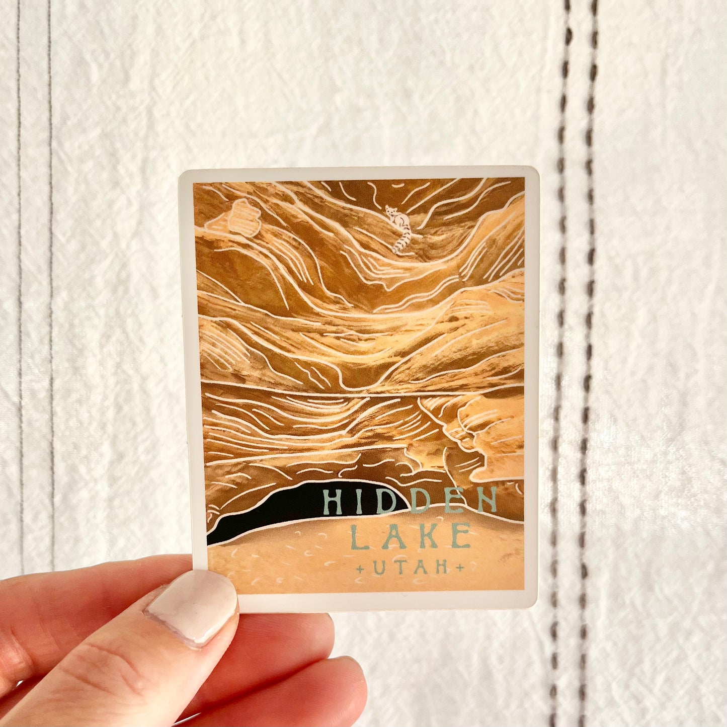 Hidden Lake, Kanab, Utah Vinyl Sticker - Turquoise Sky Collection