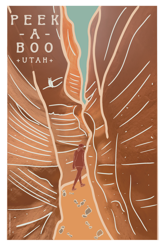 Peekaboo Slot Canyon, Utah Magnet - Turquoise Sky Collection