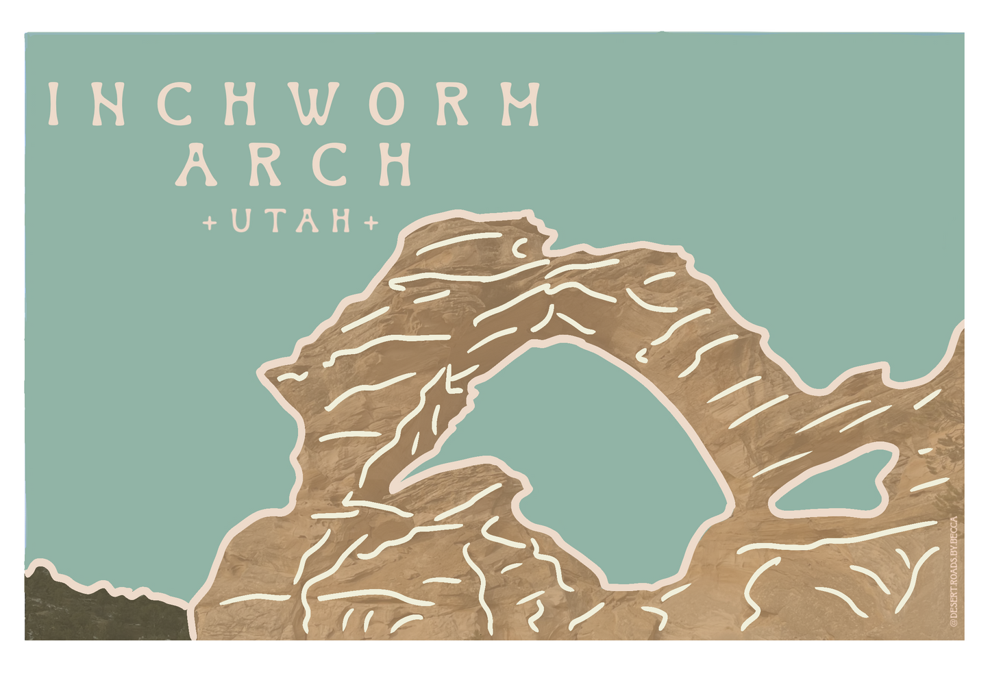 Inchworm Arch, Utah Magnet - Turquoise Sky Collection