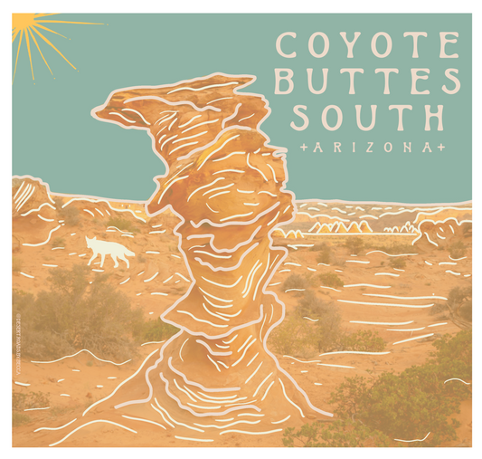 Coyote Buttes South, Arizona Sticker - Turquoise Sky Collection