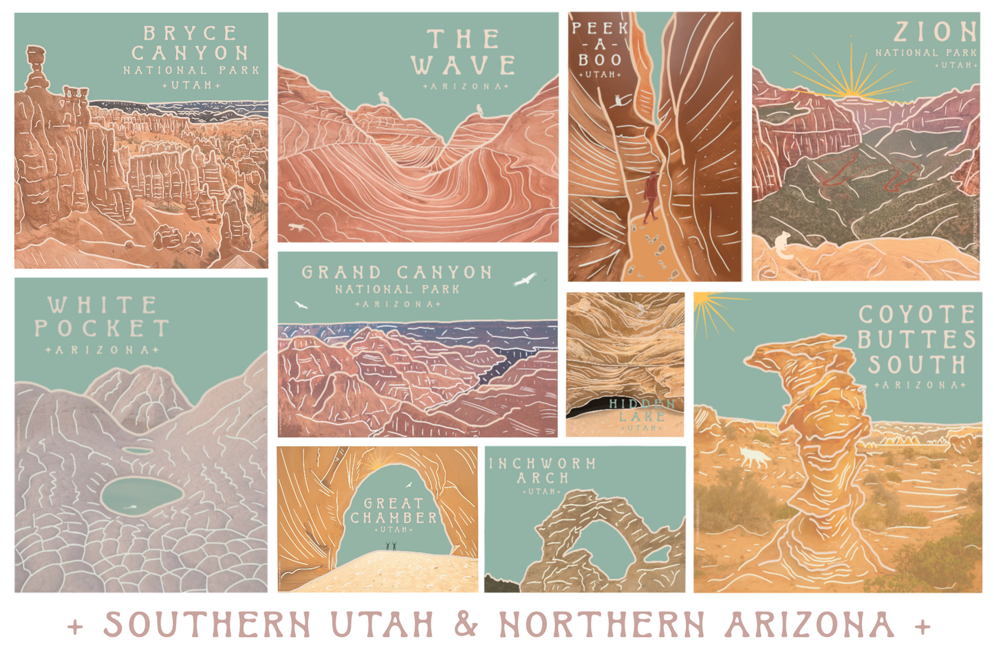 Southern Utah - Northern Arizona Postcard - Turquoise Sky Collection