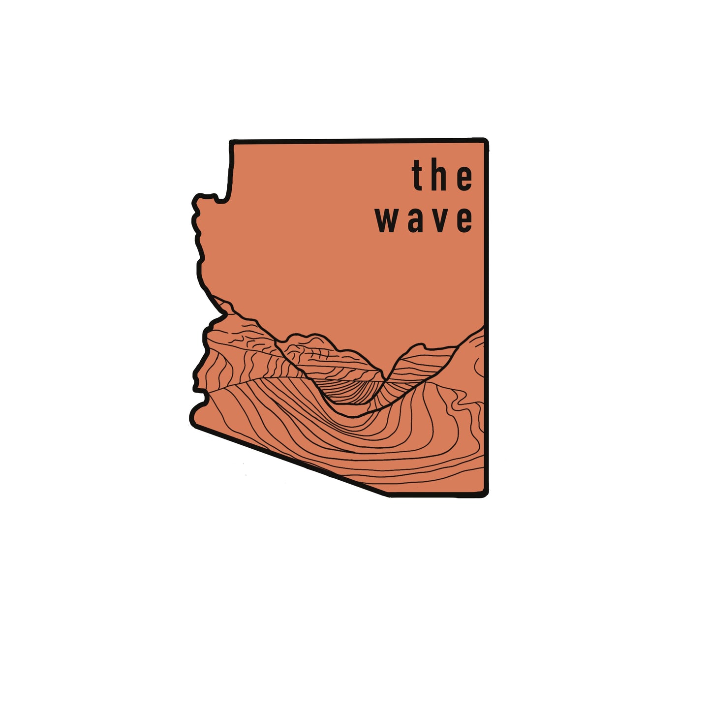 The Wave, Coyote Buttes North/Vermilion Cliffs National Monument - Arizona State Collection - Vinyl Sticker