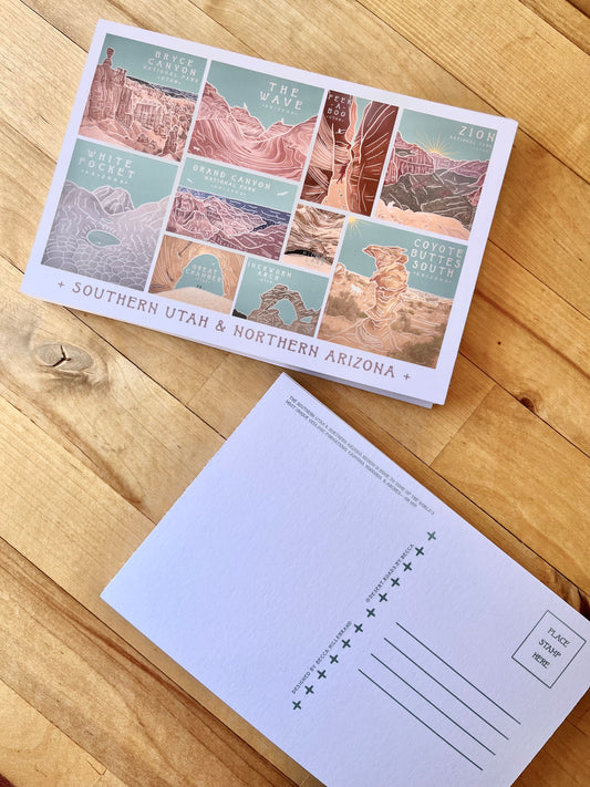 Southern Utah - Northern Arizona Postcard - Turquoise Sky Collection
