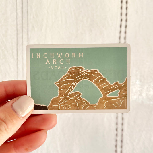 Inchworm Arch, Kanab, Utah Vinyl Sticker - Turquoise Sky Collection