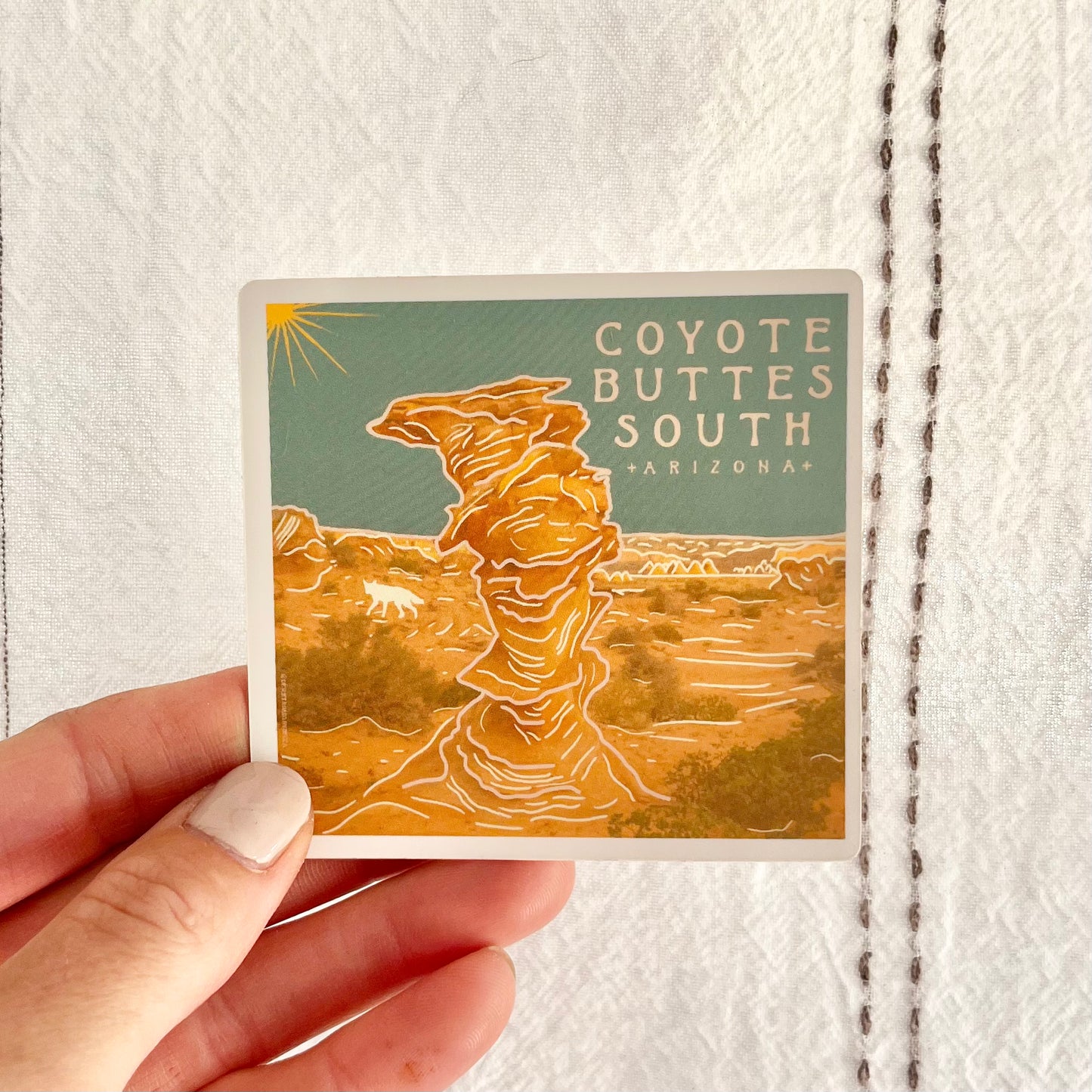 Coyote Buttes South, Vermilion Cliffs National Monument, Arizona Vinyl Sticker - Turquoise Sky Collection