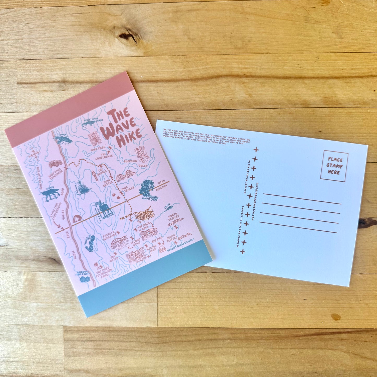 “The Wave Hike” Postcard, Arizona, Coyote Buttes North, Vermilion Cliffs National Monument