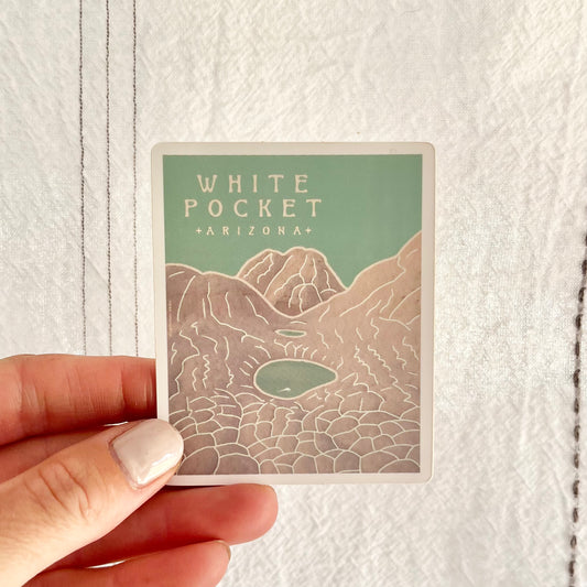 White Pocket, Vermilion Cliffs National Monument, Arizona Vinyl Sticker - Turquoise Sky Collection